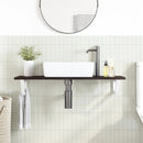 vidaXL acél és tömör tölgyfa falra szerelhető mosdópolc