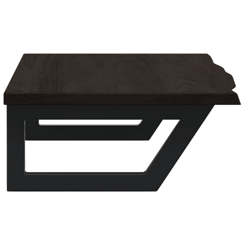 vidaXL acél és tömör tölgyfa falra szerelhető mosdópolc