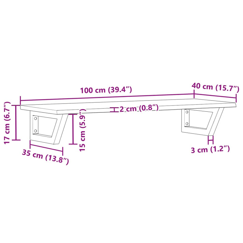 vidaXL acél és tömör tölgyfa falra szerelhető mosdópolc