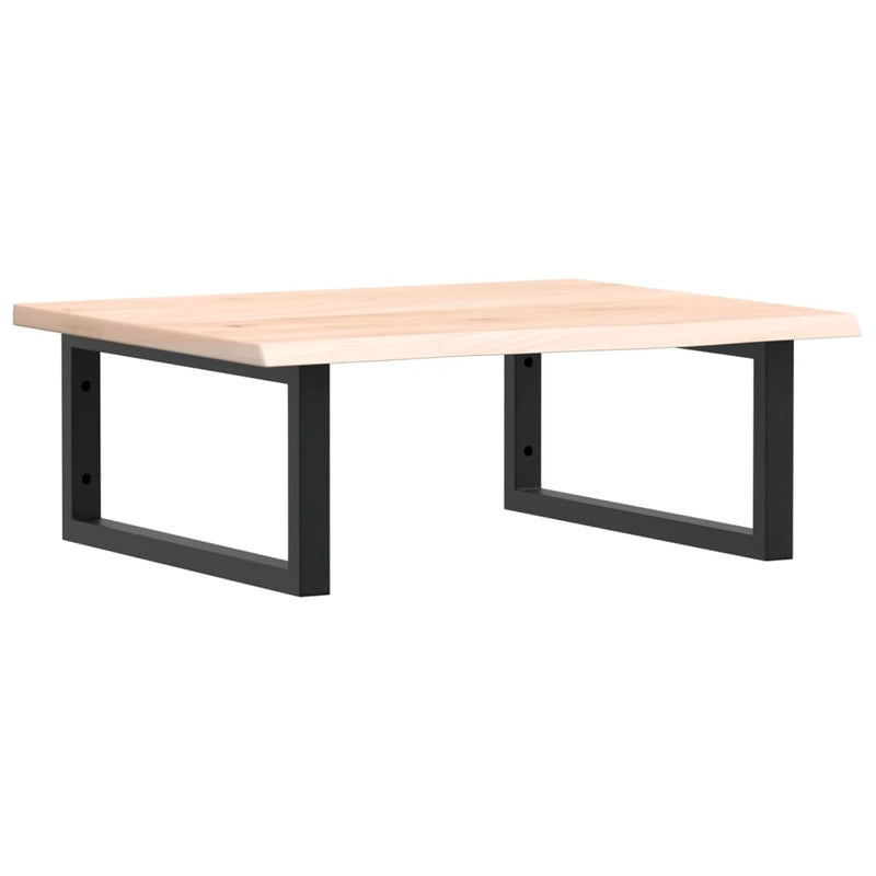 vidaXL acél és tömör tölgyfa falra szerelhető mosdópolc