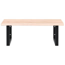 vidaXL acél és tömör tölgyfa falra szerelhető mosdópolc