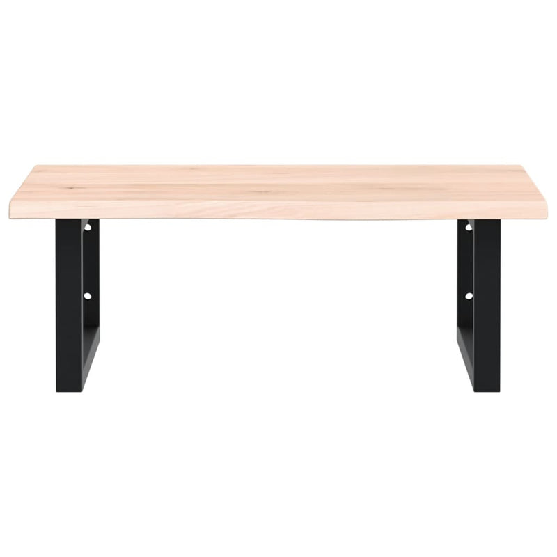 vidaXL acél és tömör tölgyfa falra szerelhető mosdópolc