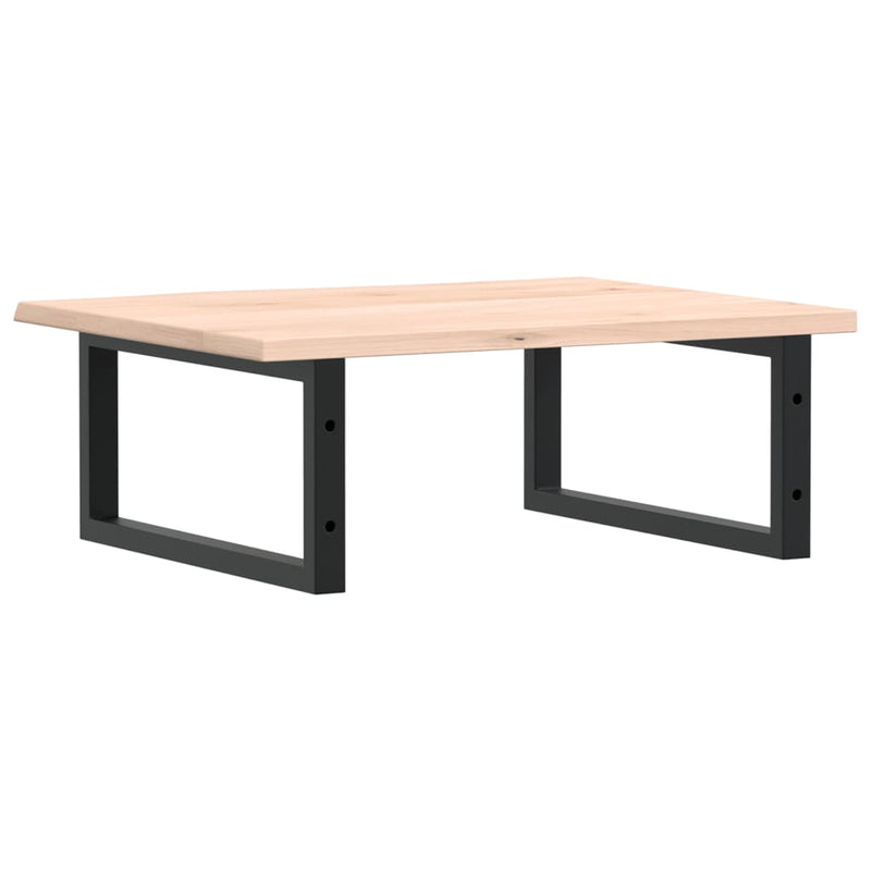 vidaXL acél és tömör tölgyfa falra szerelhető mosdópolc