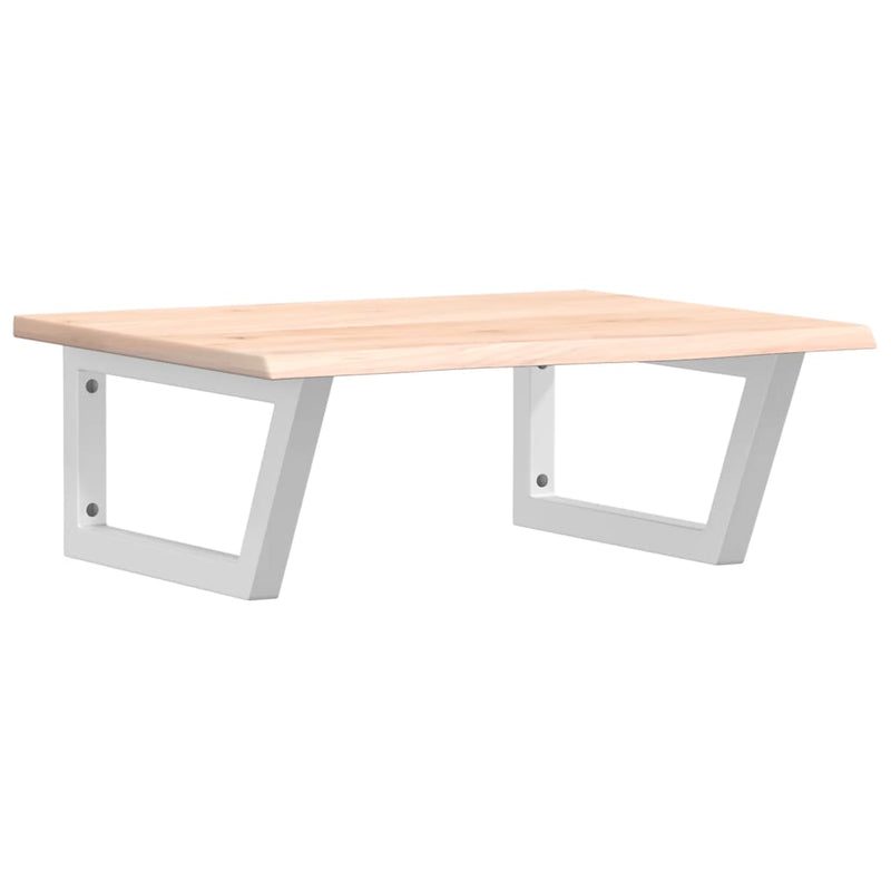 vidaXL acél és tömör tölgyfa falra szerelhető mosdópolc