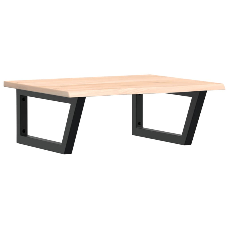 vidaXL acél és tömör tölgyfa falra szerelhető mosdópolc