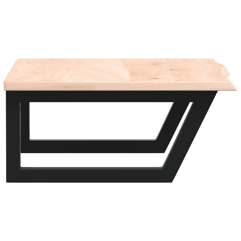 vidaXL acél és tömör tölgyfa falra szerelhető mosdópolc