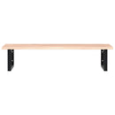 vidaXL acél és tömör tölgyfa falra szerelhető mosdópolc