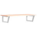 vidaXL acél és tömör tölgyfa falra szerelhető mosdópolc