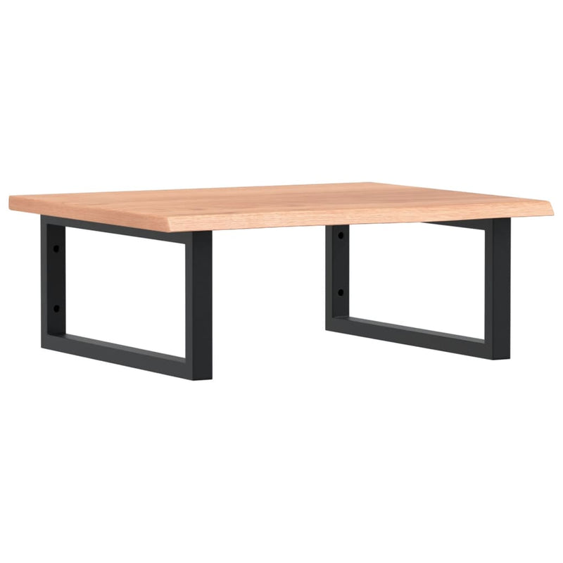 vidaXL acél és tömör tölgyfa falra szerelhető mosdópolc