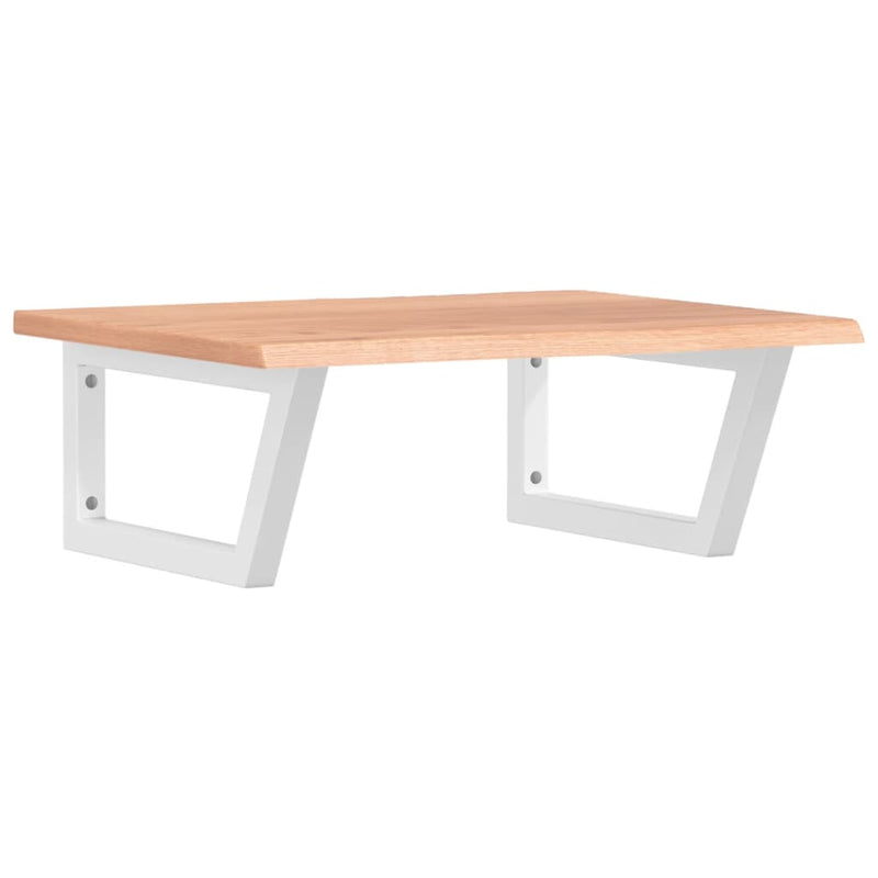 vidaXL acél és tömör tölgyfa falra szerelhető mosdópolc