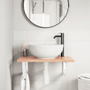 vidaXL acél és tömör tölgyfa falra szerelhető mosdópolc