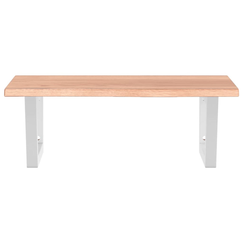 vidaXL acél és tömör tölgyfa falra szerelhető mosdópolc