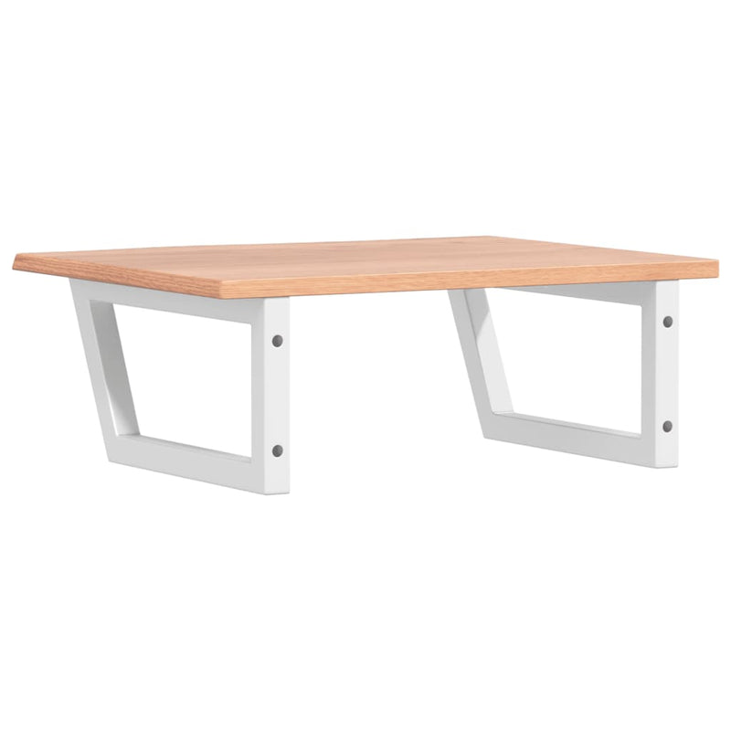 vidaXL acél és tömör tölgyfa falra szerelhető mosdópolc