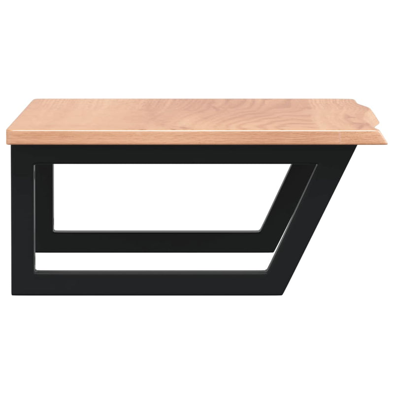 vidaXL acél és tömör tölgyfa falra szerelhető mosdópolc