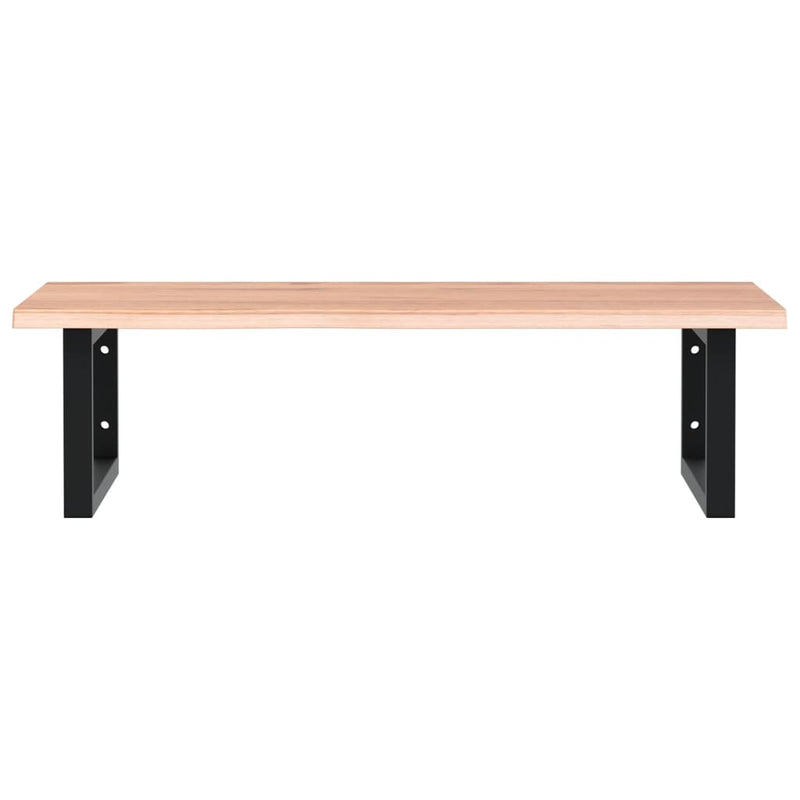 vidaXL acél és tömör tölgyfa falra szerelhető mosdópolc