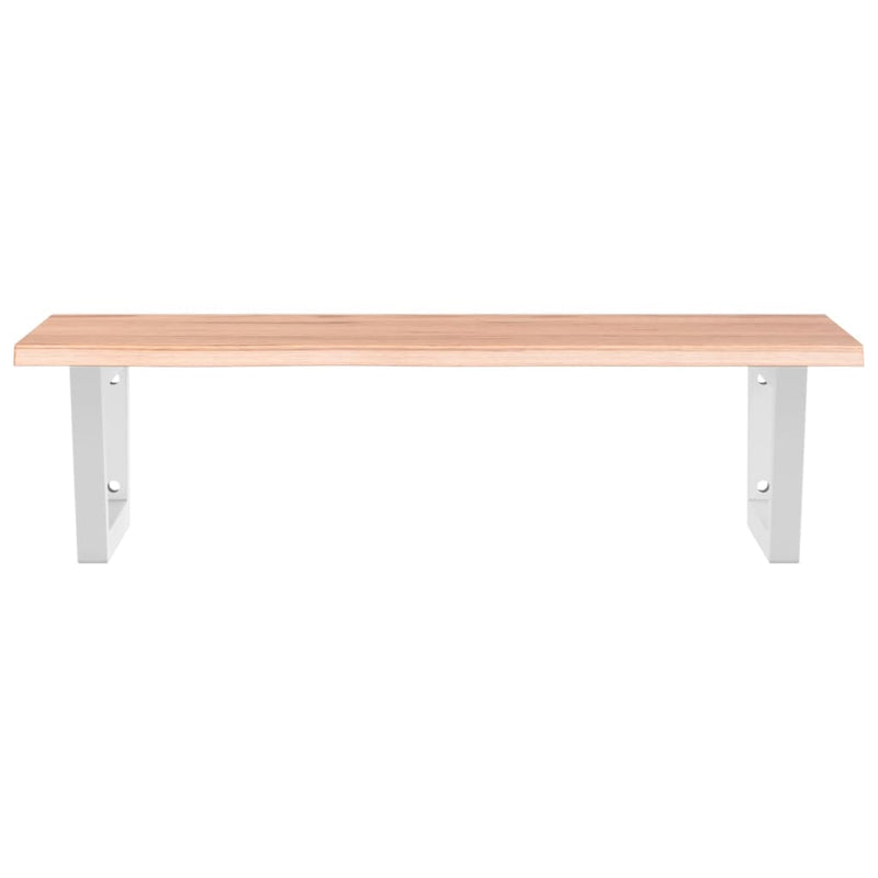 vidaXL acél és tömör tölgyfa falra szerelhető mosdópolc