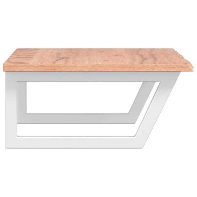 vidaXL acél és tömör tölgyfa falra szerelhető mosdópolc