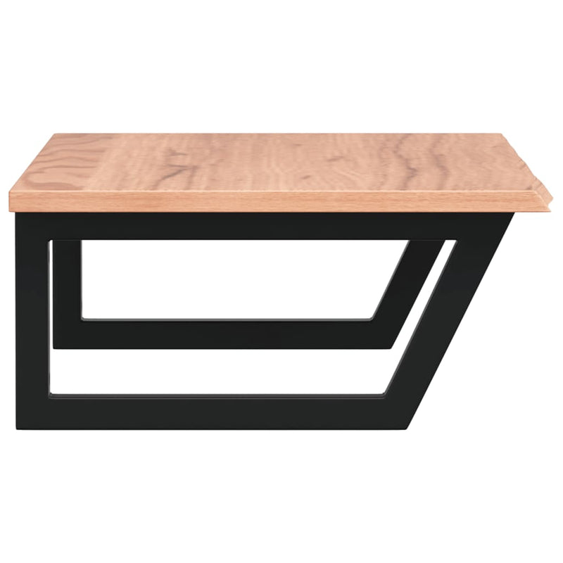 vidaXL acél és tömör tölgyfa falra szerelhető mosdópolc