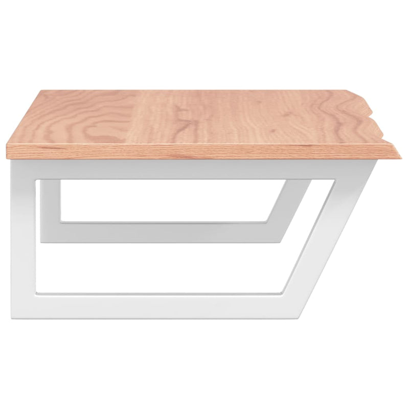 vidaXL acél és tömör tölgyfa falra szerelhető mosdópolc