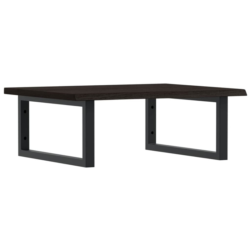 vidaXL acél és tömör tölgyfa falra szerelhető mosdópolc