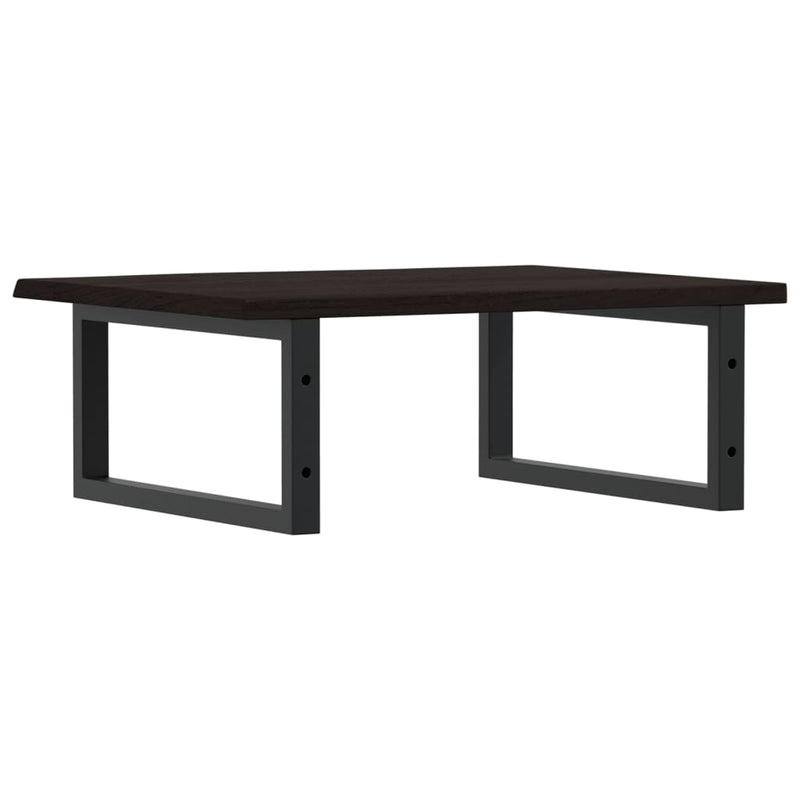 vidaXL acél és tömör tölgyfa falra szerelhető mosdópolc