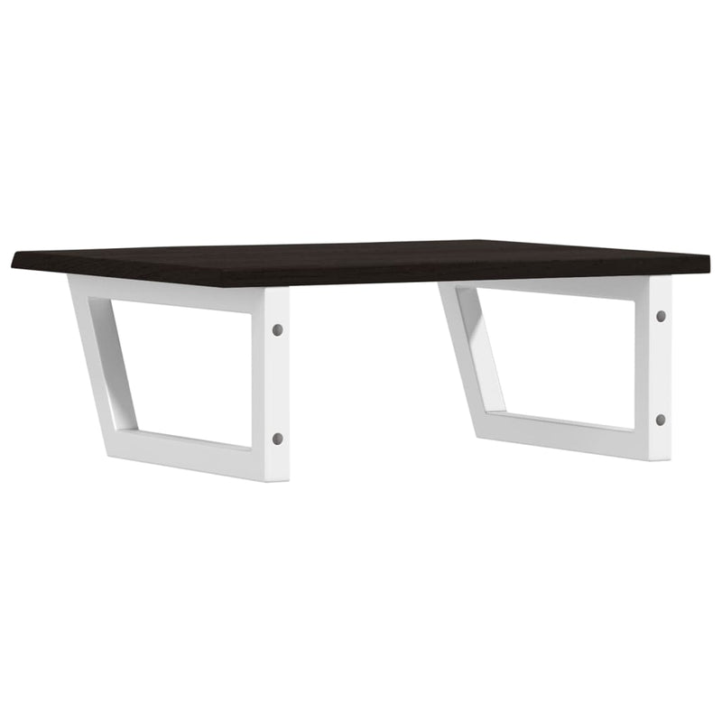 vidaXL acél és tömör tölgyfa falra szerelhető mosdópolc