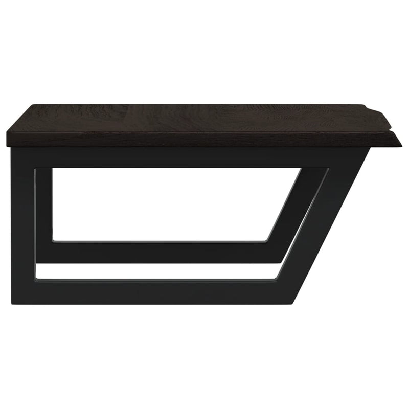 vidaXL acél és tömör tölgyfa falra szerelhető mosdópolc