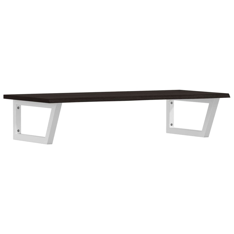 vidaXL acél és tömör tölgyfa falra szerelhető mosdópolc