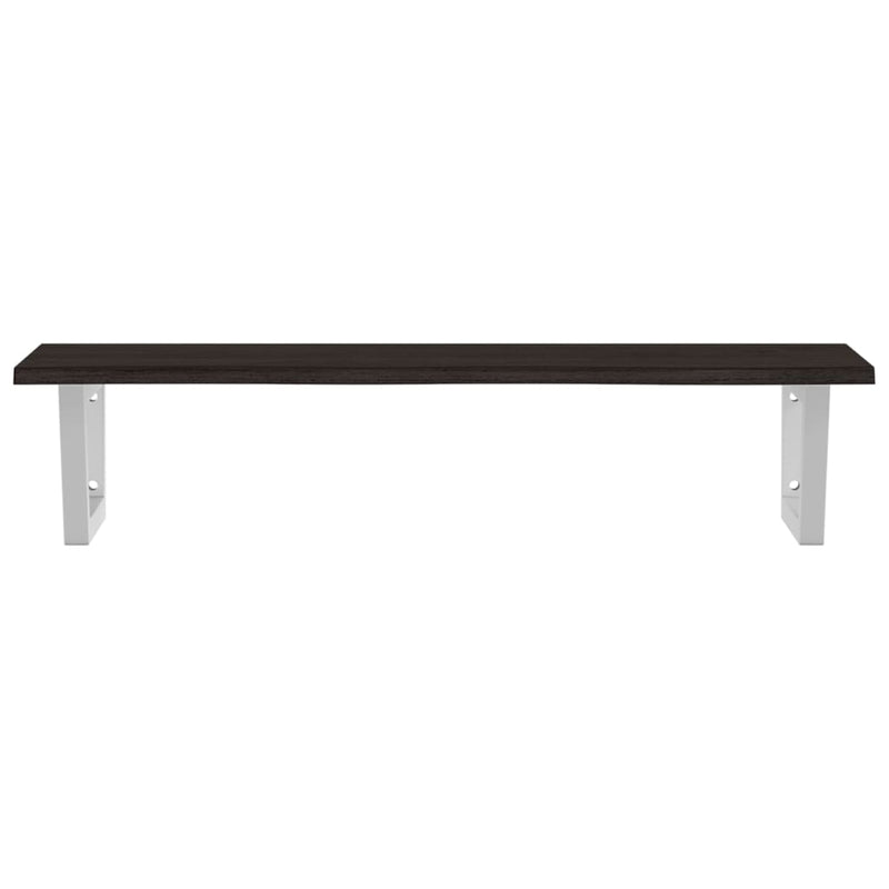 vidaXL acél és tömör tölgyfa falra szerelhető mosdópolc