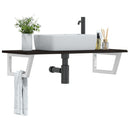 vidaXL acél és tömör tölgyfa falra szerelhető mosdópolc