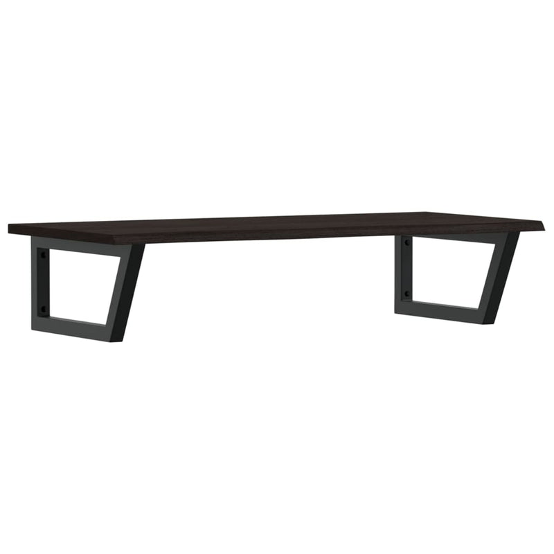 vidaXL acél és tömör tölgyfa falra szerelhető mosdópolc