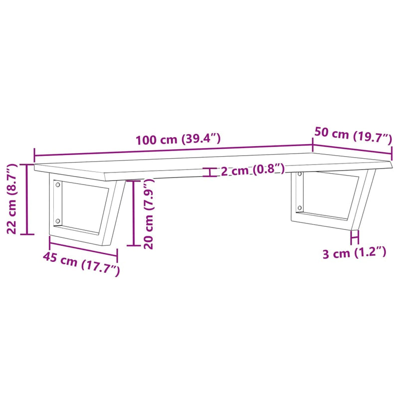 vidaXL acél és tömör tölgyfa falra szerelhető mosdópolc