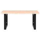 vidaXL acél és tömör tölgyfa falra szerelhető mosdópolc