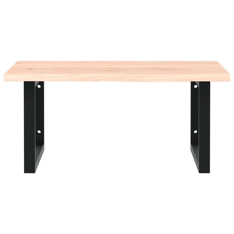 vidaXL acél és tömör tölgyfa falra szerelhető mosdópolc