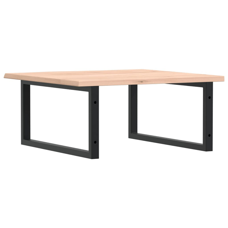 vidaXL acél és tömör tölgyfa falra szerelhető mosdópolc