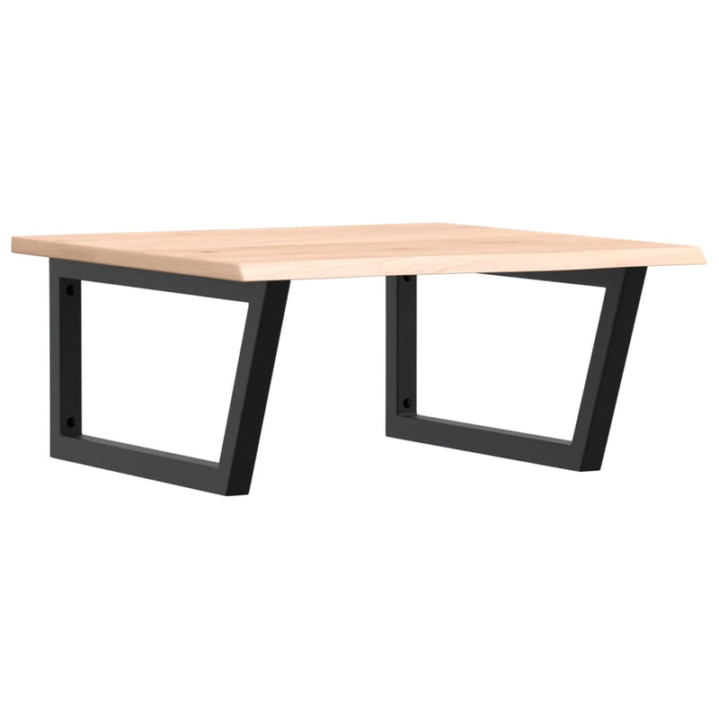 vidaXL acél és tömör tölgyfa falra szerelhető mosdópolc