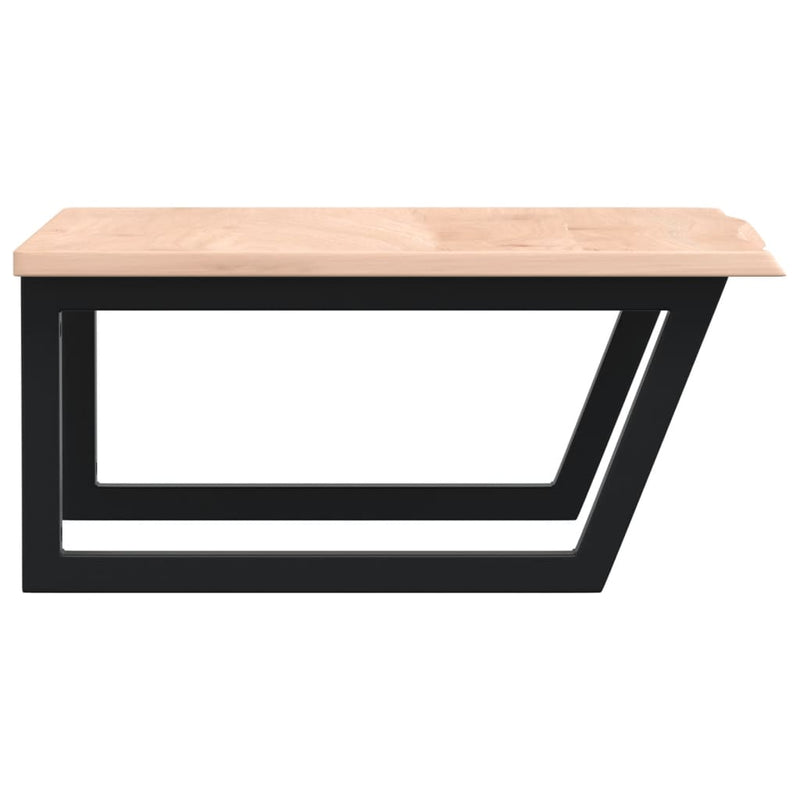 vidaXL acél és tömör tölgyfa falra szerelhető mosdópolc