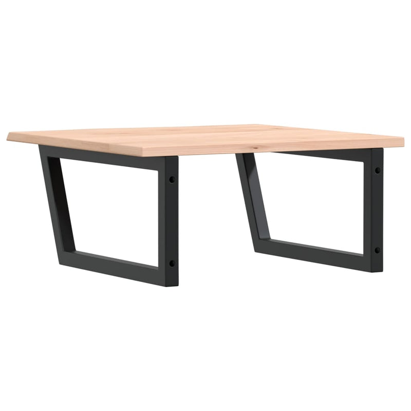 vidaXL acél és tömör tölgyfa falra szerelhető mosdópolc