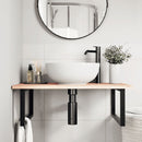 vidaXL acél és tömör tölgyfa falra szerelhető mosdópolc