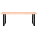 vidaXL acél és tömör tölgyfa falra szerelhető mosdópolc