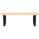 vidaXL acél és tömör tölgyfa falra szerelhető mosdópolc