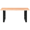 vidaXL acél és tömör tölgyfa falra szerelhető mosdópolc