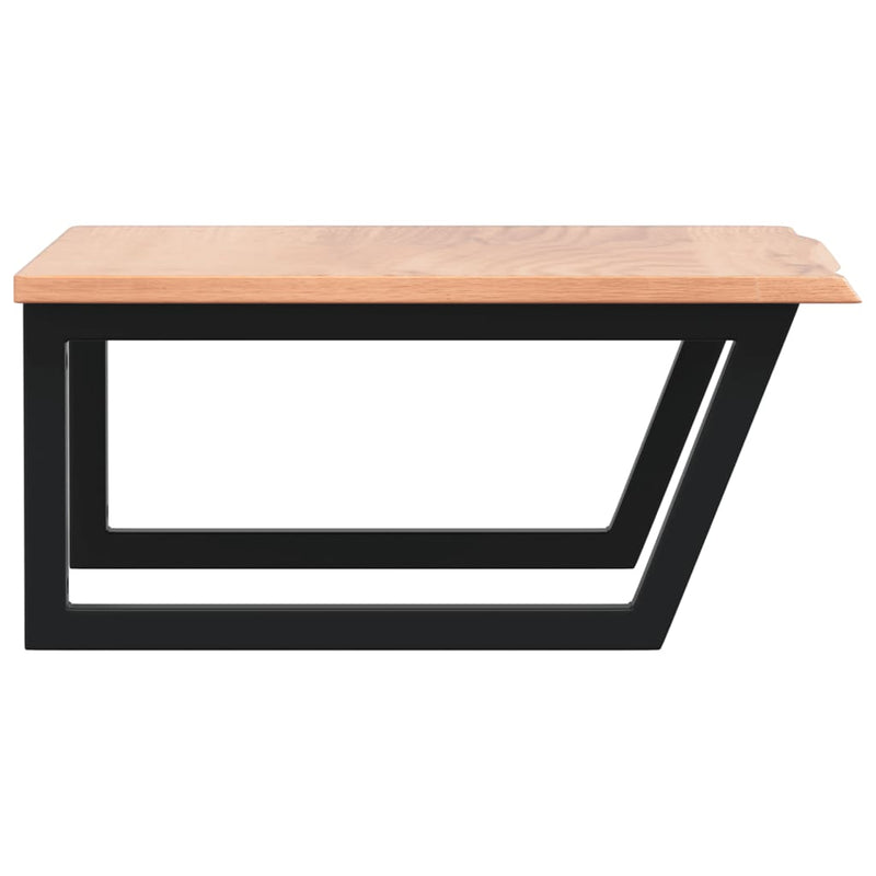 vidaXL acél és tömör tölgyfa falra szerelhető mosdópolc