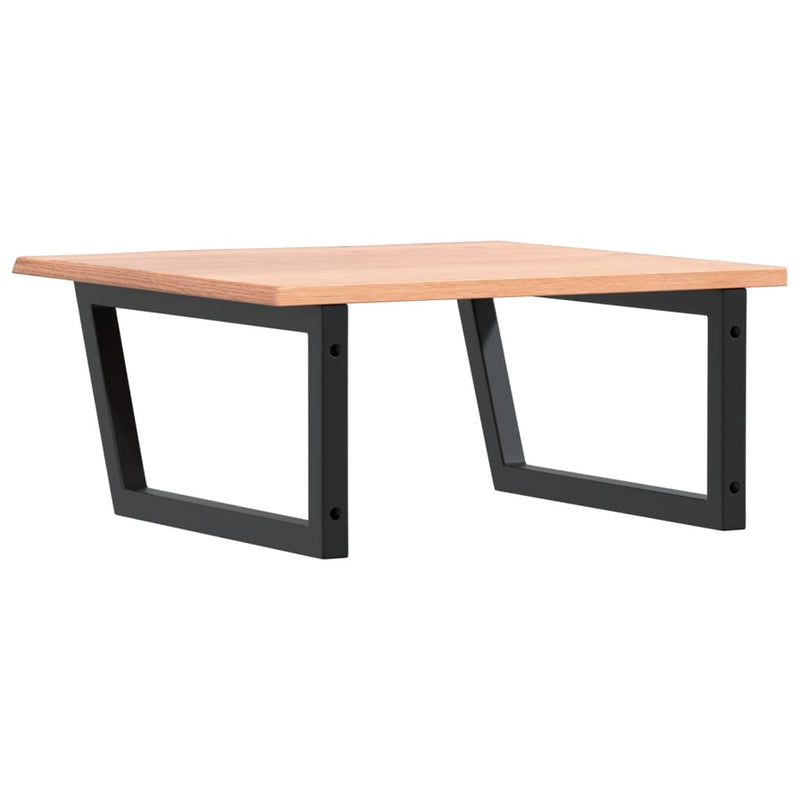 vidaXL acél és tömör tölgyfa falra szerelhető mosdópolc