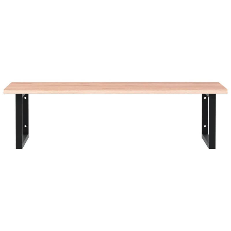 vidaXL acél és tömör tölgyfa falra szerelhető mosdópolc