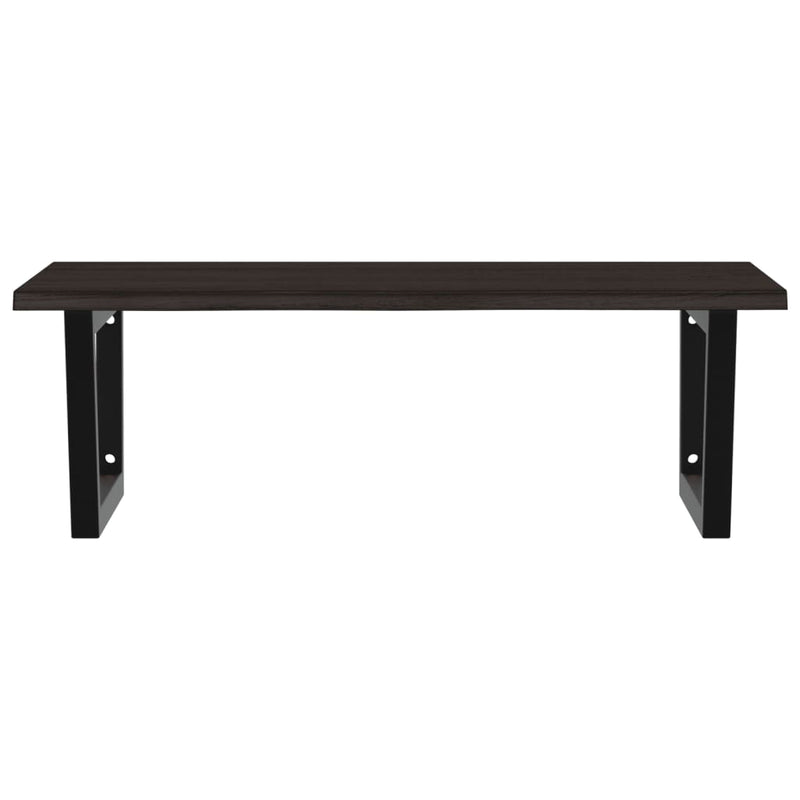 vidaXL acél és tömör tölgyfa falra szerelhető mosdópolc