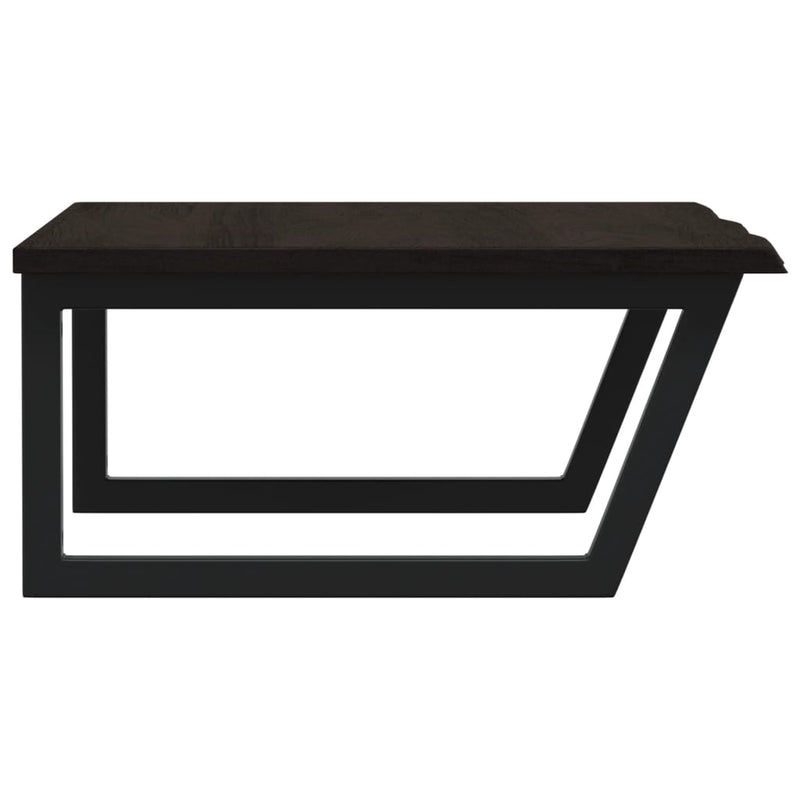 vidaXL acél és tömör tölgyfa falra szerelhető mosdópolc