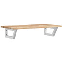 vidaXL acél és tömör akácfa falra szerelhető mosdópolc