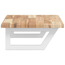 vidaXL acél és tömör akácfa falra szerelhető mosdópolc