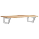 vidaXL acél és tömör akácfa falra szerelhető mosdópolc